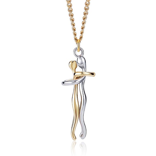 PandaHall Hug Jewelry, Brass Embrace Couple Pendant Necklace with 316 Surgical Stainless Steel Chains for Valentine's Day, Platinum & Golden...
PandaHall Hug Jewelry, Brass Embrace Couple Pendant Necklace with 316 Surgical Stainless Steel Chains for Valentine's Day, Platinum & Golden...