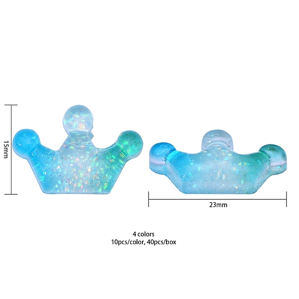 PandaHall 40Pcs 4 Colors Transparent Resin Cabochons, with Glitter Powder, Gradient Color, Crown, Mixed Color, 15x23mm Resin Crown..., Multicolor
PandaHall 40Pcs 4 Colors Transparent Resin Cabochons, with Glitter Powder, Gradient Color, Crown, Mixed Color, 15x23mm Resin Crown..., Multicolor