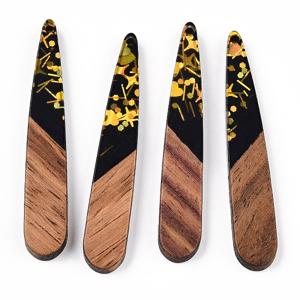 PandaHall Opaque Resin & Walnut Wood Pendants, Teardrop Charms with Paillettes, Black, 44x7.5x3mm, Hole: 1.5mm Resin+Wood Teardrop Black
PandaHall Opaque Resin & Walnut Wood Pendants, Teardrop Charms with Paillettes, Black, 44x7.5x3mm, Hole: 1.5mm Resin+Wood Teardrop Black