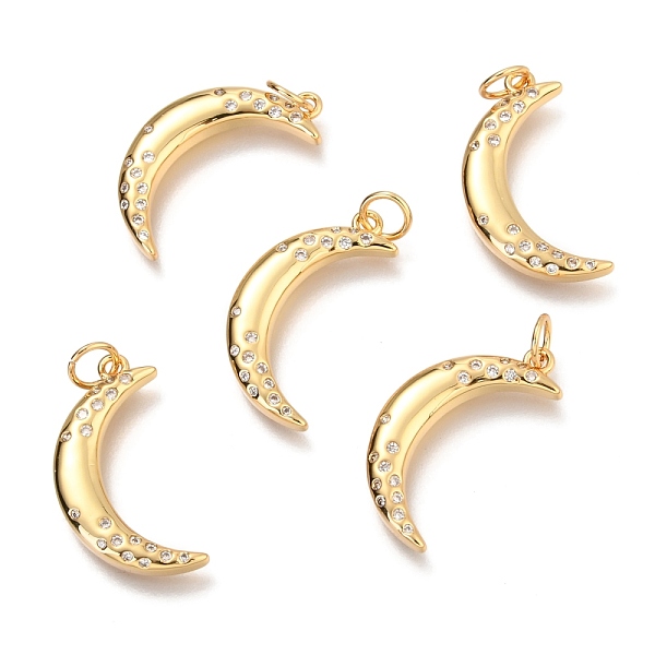 PandaHall Brass Micro Pave Clear Cubic Zirconia Pendants, with Jump Rings, Moon, Real 18K Gold Plated, 21.5x11.6x2.6mm, Hole: 3.6mm...
PandaHall Brass Micro Pave Clear Cubic Zirconia Pendants, with Jump Rings, Moon, Real 18K Gold Plated, 21.5x11.6x2.6mm, Hole: 3.6mm...