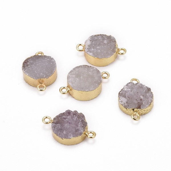 PandaHall Natural Drusy Agate Flat Round Links connectors, with Golden Tone Plated Brass Finding, 15~16x23~25x5~6mm, Hole: 3mm Natural Agate...
PandaHall Natural Drusy Agate Flat Round Links connectors, with Golden Tone Plated Brass Finding, 15~16x23~25x5~6mm, Hole: 3mm Natural Agate...