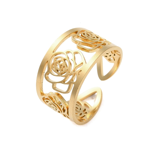 PandaHall 304 Stainless Steel Open Cuff Ring for Women, Flower, Golden, Inner Diameter: 18mm 304 Stainless Steel Flower
PandaHall 304 Stainless Steel Open Cuff Ring for Women, Flower, Golden, Inner Diameter: 18mm 304 Stainless Steel Flower