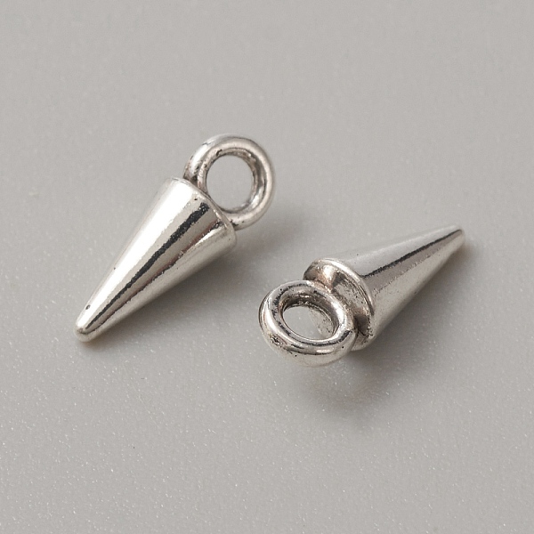 PandaHall Zinc Tibetan Style Alloy Charms, Cone Charm, Antique Silver, 11x4mm, Hole: 2mm Alloy Cone
PandaHall Zinc Tibetan Style Alloy Charms, Cone Charm, Antique Silver, 11x4mm, Hole: 2mm Alloy Cone