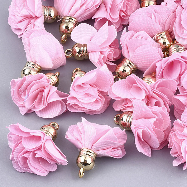 PandaHall Cloth Pendants, with CCB Plastic, 6-Petal, Flower, Golden, Pearl Pink, 26~27x17~28mm, Hole: 1.6mm Cloth Flower Pink
PandaHall Cloth Pendants, with CCB Plastic, 6-Petal, Flower, Golden, Pearl Pink, 26~27x17~28mm, Hole: 1.6mm Cloth Flower Pink