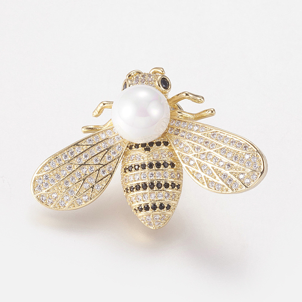 PandaHall Brass Micro Pave Cubic Zirconia Brooches, with Glass Pearl, Bees, Nickel Free & Lead Free & Cadmium Free, Golden, Colorful...
PandaHall Brass Micro Pave Cubic Zirconia Brooches, with Glass Pearl, Bees, Nickel Free & Lead Free & Cadmium Free, Golden, Colorful...