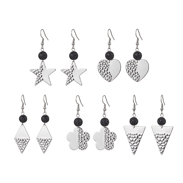 PandaHall 304 Stainless Steel Geometry Dangle Earrings with Natural Lava Rock Round Beaded, Mixed Shapes, 49~61x18~26mm Lava Rock Mixed...
PandaHall 304 Stainless Steel Geometry Dangle Earrings with Natural Lava Rock Round Beaded, Mixed Shapes, 49~61x18~26mm Lava Rock Mixed...