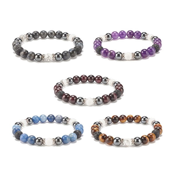 PandaHall Natural Gemstone & Lava Rock & Howlite & Synthetic Hematite Round Beaded Stretch Bracelet, Gemstone Jewelry for Women, Inner...
PandaHall Natural Gemstone & Lava Rock & Howlite & Synthetic Hematite Round Beaded Stretch Bracelet, Gemstone Jewelry for Women, Inner...