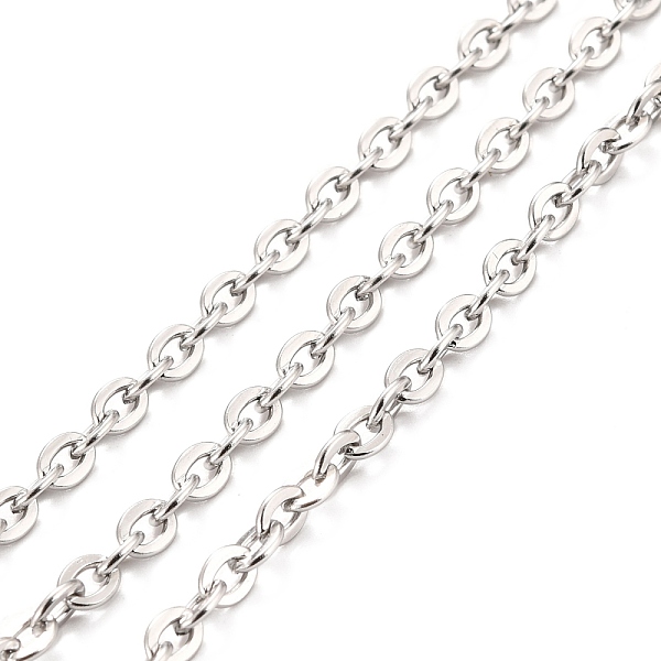 PandaHall 304 Stainless Steel Cable Chains, Oval, Unwelded, with Spool, Stainless Steel Color, 5x4x0.5mm, about 32.81 Feet(10m)/Roll 304...
PandaHall 304 Stainless Steel Cable Chains, Oval, Unwelded, with Spool, Stainless Steel Color, 5x4x0.5mm, about 32.81 Feet(10m)/Roll 304...