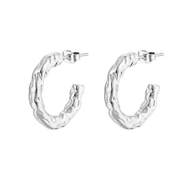 PandaHall 304 Stainless Steel C Shaped Hammered Stud Earrings, Stainless Steel Color 304 Stainless Steel
PandaHall 304 Stainless Steel C Shaped Hammered Stud Earrings, Stainless Steel Color 304 Stainless Steel