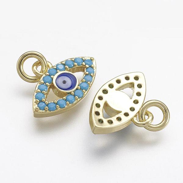 PandaHall Brass Micro Pave Cubic Zirconia Charms, Evil Eyes, Golden, 10x14.5x3mm, Hole: 2.8mm Brass+Cubic Zirconia Eye
PandaHall Brass Micro Pave Cubic Zirconia Charms, Evil Eyes, Golden, 10x14.5x3mm, Hole: 2.8mm Brass+Cubic Zirconia Eye