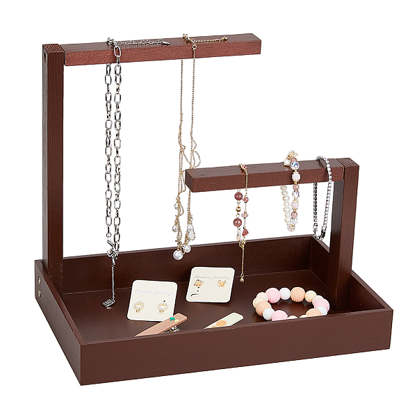 PandaHall Rectangle Wood Jewelry Display Stands, Wooden Jewelry Organizer Holder with Tray for Necklace, Bracelet Display, Home Decorations..., Brown
PandaHall Rectangle Wood Jewelry Display Stands, Wooden Jewelry Organizer Holder with Tray for Necklace, Bracelet Display, Home Decorations..., Brown