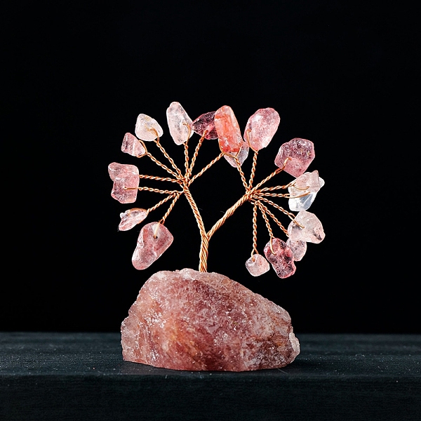 PandaHall Natural Strawberry Quartz Chips Tree Decorations, Gemstone Base with Copper Wire Feng Shui Energy Stone Gift for Home Office...
PandaHall Natural Strawberry Quartz Chips Tree Decorations, Gemstone Base with Copper Wire Feng Shui Energy Stone Gift for Home Office...