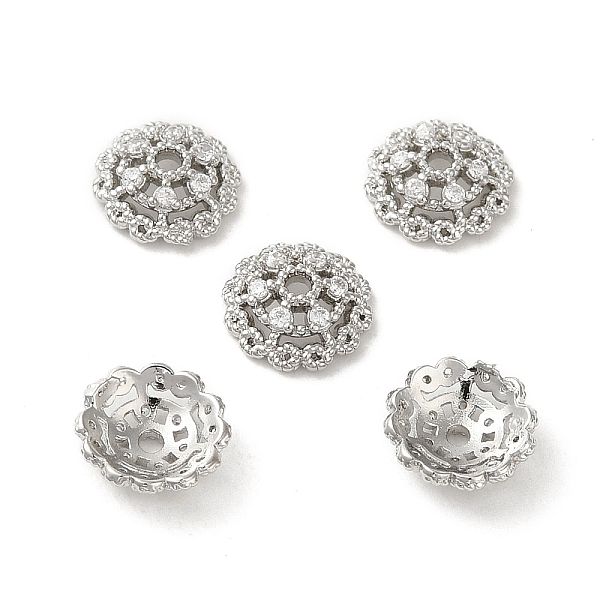 PandaHall Rack Plating Brass Beads Caps, with Clear Cubic Zirconia, Long-Lasting Plated, Lead Free & Cadmium Free, Flower, Platinum...
PandaHall Rack Plating Brass Beads Caps, with Clear Cubic Zirconia, Long-Lasting Plated, Lead Free & Cadmium Free, Flower, Platinum...