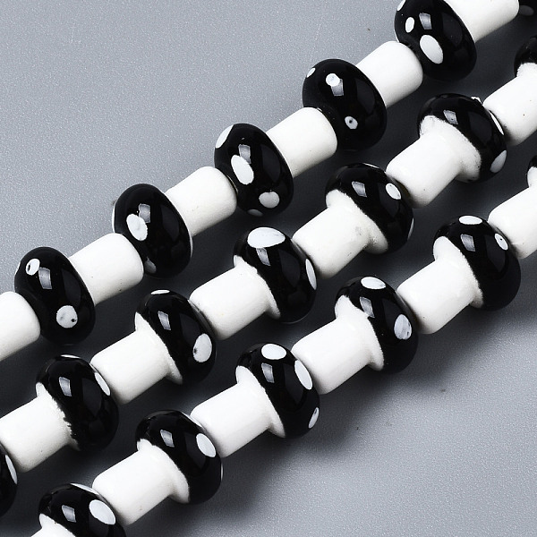 PandaHall Handmade Porcelain Ceramic Beads Strands, Mushroom, Black, 12x10mm, Hole: 1.5mm, about 25pcs/strand, 11.81 inch(30cm) Porcelain...
PandaHall Handmade Porcelain Ceramic Beads Strands, Mushroom, Black, 12x10mm, Hole: 1.5mm, about 25pcs/strand, 11.81 inch(30cm) Porcelain...