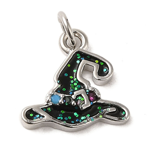 PandaHall Halloween Sequins Brass Enamel Pendants, with Rhinestone and Jump Ring, Witch Hat Charm, Platinum, 11x11x2mm, Hole: 2.3mm Brass..., Black
PandaHall Halloween Sequins Brass Enamel Pendants, with Rhinestone and Jump Ring, Witch Hat Charm, Platinum, 11x11x2mm, Hole: 2.3mm Brass..., Black
