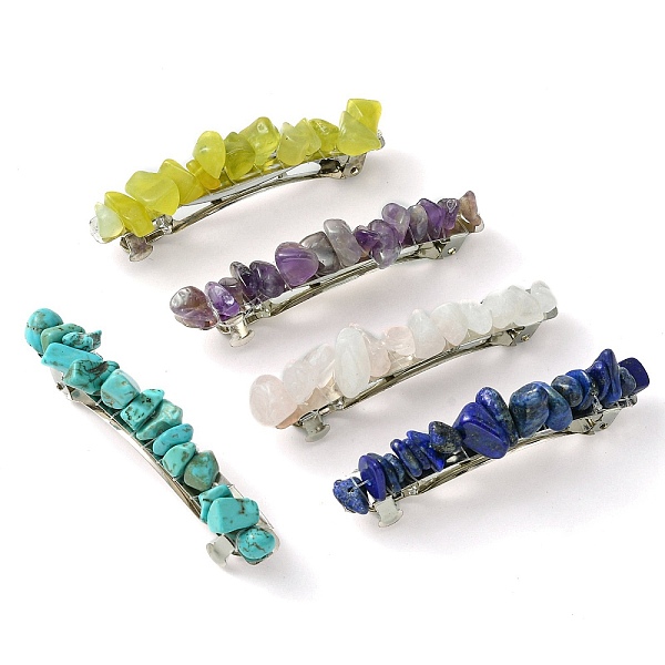 PandaHall Natural & Synthetic Gemstone Chip Hair Barrettes, with Alloy Chips, Ponytail Holder Statement, Hair Accessories for Women...
PandaHall Natural & Synthetic Gemstone Chip Hair Barrettes, with Alloy Chips, Ponytail Holder Statement, Hair Accessories for Women...
