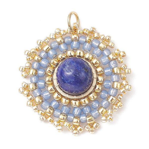 PandaHall Natural Lapis Lazuli Flat Round Pendants, Woven Handmade Japanese Seed Bead Charms, 27.5~28x25~25.5x8.5mm, Hole: 3.5mm Lapis...
PandaHall Natural Lapis Lazuli Flat Round Pendants, Woven Handmade Japanese Seed Bead Charms, 27.5~28x25~25.5x8.5mm, Hole: 3.5mm Lapis...