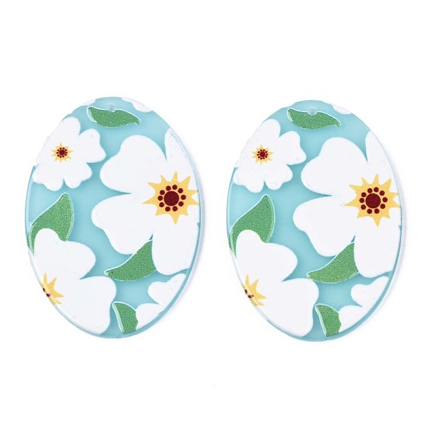 PandaHall Translucent Cellulose Acetate(Resin) Pendants, 3D Printed, Oval with Flower, Mixed Color, 45x31.5x2.5mm, Hole: 1.4mm Cellulose..., Multicolor
PandaHall Translucent Cellulose Acetate(Resin) Pendants, 3D Printed, Oval with Flower, Mixed Color, 45x31.5x2.5mm, Hole: 1.4mm Cellulose..., Multicolor