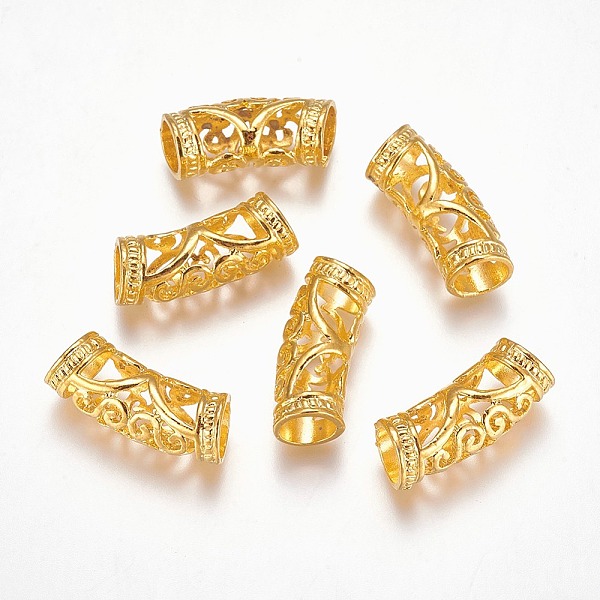 PandaHall Alloy Curved Tube Beads, Curved Tube Noodle Beads, Hollow, Golden, 26x10.5x9mm, Hole: 7mm Alloy Tube
PandaHall Alloy Curved Tube Beads, Curved Tube Noodle Beads, Hollow, Golden, 26x10.5x9mm, Hole: 7mm Alloy Tube