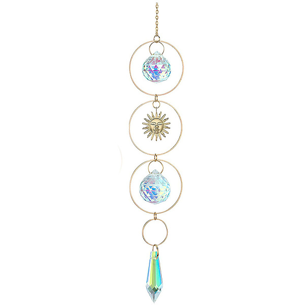 PandaHall Iron Big Pendant Decorations, Sun Crystal Glass Hanging Sun Catchers, with Brass Findings, for Garden, Wedding, Lighting Ornament...
PandaHall Iron Big Pendant Decorations, Sun Crystal Glass Hanging Sun Catchers, with Brass Findings, for Garden, Wedding, Lighting Ornament...