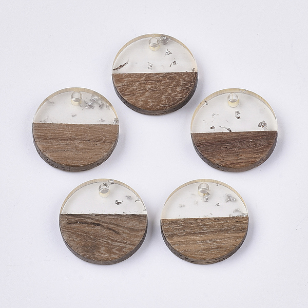 PandaHall Transparent Resin & Walnut Wood Pendants, with Silver Foil, Flat Round, Silver, 18x3.5mm, Hole: 1.5mm Resin+Wood Flat Round Silver
PandaHall Transparent Resin & Walnut Wood Pendants, with Silver Foil, Flat Round, Silver, 18x3.5mm, Hole: 1.5mm Resin+Wood Flat Round Silver