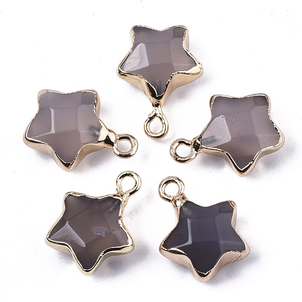 PandaHall Natural Grey Agate Pendants, with Light Gold Plated Edge and Brass Loop, Star, Faceted, 16~17x13x6.5mm, Hole: 1.6mm Grey Agate...
PandaHall Natural Grey Agate Pendants, with Light Gold Plated Edge and Brass Loop, Star, Faceted, 16~17x13x6.5mm, Hole: 1.6mm Grey Agate...