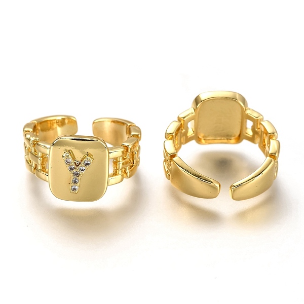 PandaHall Brass Micro Pave Clear Cubic Zirconia Cuff Rings, Open Rings, Long-Lasting Plated, Rectangle, Golden, Letter.Y, US Size 7 1/4...
PandaHall Brass Micro Pave Clear Cubic Zirconia Cuff Rings, Open Rings, Long-Lasting Plated, Rectangle, Golden, Letter.Y, US Size 7 1/4...
