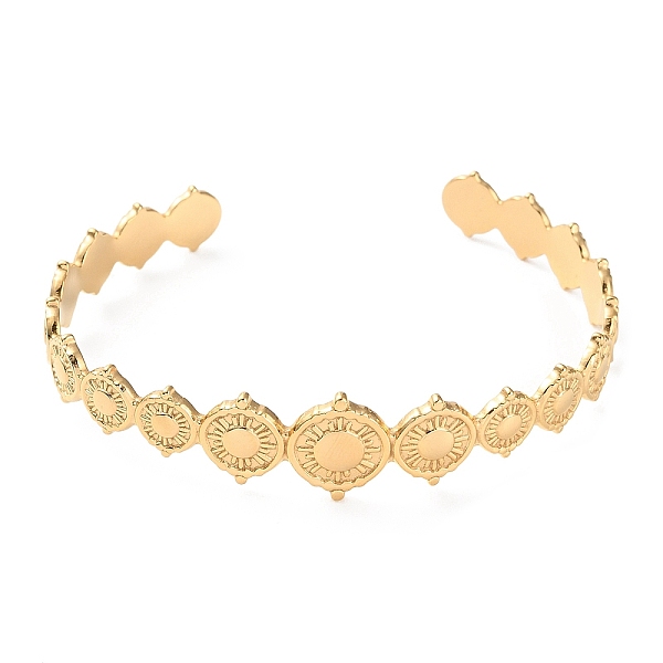 PandaHall 304 Stainless Steel Sun Cuff Bangles, Golden, Inner Diameter: 2-3/8 inch(5.9cm) 304 Stainless Steel
PandaHall 304 Stainless Steel Sun Cuff Bangles, Golden, Inner Diameter: 2-3/8 inch(5.9cm) 304 Stainless Steel