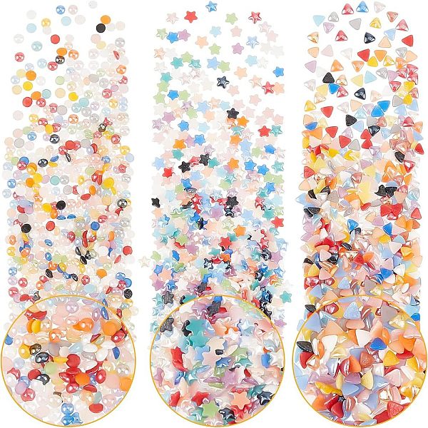 PandaHall OLYCRAFT 1650pcs 3 Styles Mini Glass Resin fillers Glass Cabochons Nail Ornament Beads Half Round Triangle Star Glass Cabochons..., Multicolor
PandaHall OLYCRAFT 1650pcs 3 Styles Mini Glass Resin fillers Glass Cabochons Nail Ornament Beads Half Round Triangle Star Glass Cabochons..., Multicolor