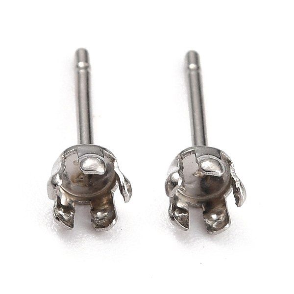 PandaHall 304 Stainless Steel Stud Earring Settings, Prong Earring Settings, Flat Round, Stainless Steel Color, Fit for 4mm Rhinestone, 4mm...
PandaHall 304 Stainless Steel Stud Earring Settings, Prong Earring Settings, Flat Round, Stainless Steel Color, Fit for 4mm Rhinestone, 4mm...