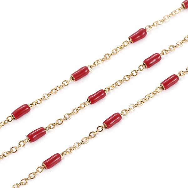 PandaHall Ion Plating(IP) 304 Stainless Steel Cable Chains, with Enamel Oval Beads, Soldered, with Spool, Flat Oval, Golden, Red, 5x2.5mm...
PandaHall Ion Plating(IP) 304 Stainless Steel Cable Chains, with Enamel Oval Beads, Soldered, with Spool, Flat Oval, Golden, Red, 5x2.5mm...