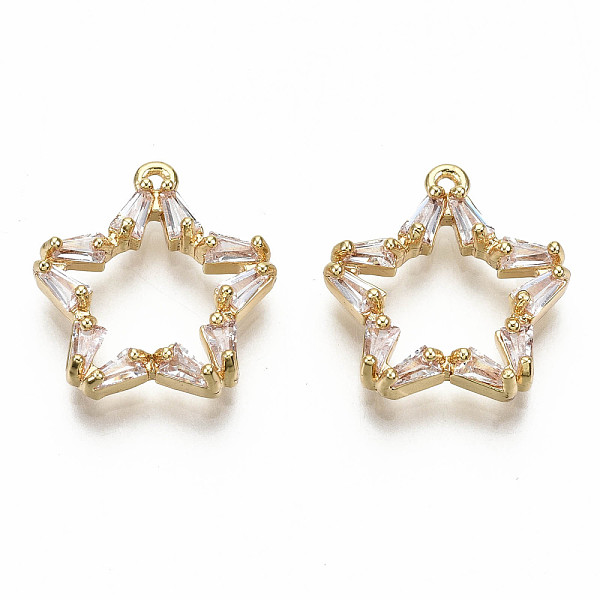 PandaHall Brass Micro Pave Clear Cubic Zirconia Pendants, Nickel Free, Star, Real 18K Gold Plated, 15x14x3mm, Hole: 1mm Brass+Cubic...
PandaHall Brass Micro Pave Clear Cubic Zirconia Pendants, Nickel Free, Star, Real 18K Gold Plated, 15x14x3mm, Hole: 1mm Brass+Cubic...