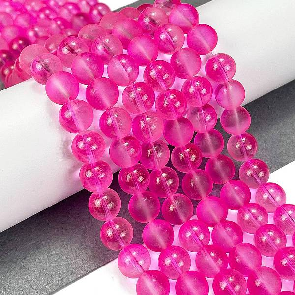 PandaHall Frosted Transparent Glass Bead Strands, with Gold Powder, Round, Magenta, 10mm, Hole: 1mm, about 84pcs/strand, 31.50''(80cm) Glass..., Pink
PandaHall Frosted Transparent Glass Bead Strands, with Gold Powder, Round, Magenta, 10mm, Hole: 1mm, about 84pcs/strand, 31.50''(80cm) Glass..., Pink