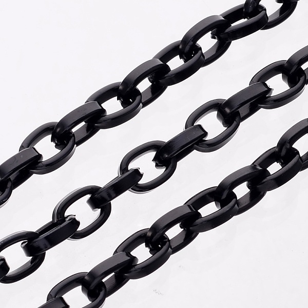 PandaHall Aluminium Cable Chains, Unwelded, Flat Oval, Electrophoresis Black, 8x5.5x2mm Aluminum Black
PandaHall Aluminium Cable Chains, Unwelded, Flat Oval, Electrophoresis Black, 8x5.5x2mm Aluminum Black