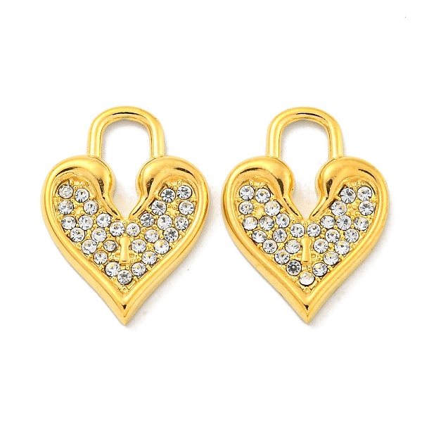 PandaHall 304 Stainless Steel Pendants, with Crystal Rhinestone, Heart Lock Charms, Real 18K Gold Plated, 18.5x14x2.4mm, Hole: 3.8x8mm..., Clear
PandaHall 304 Stainless Steel Pendants, with Crystal Rhinestone, Heart Lock Charms, Real 18K Gold Plated, 18.5x14x2.4mm, Hole: 3.8x8mm..., Clear