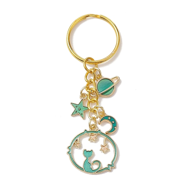 PandaHall Alloy Keychain, Flat Round with Cat, Star, Moon & Planet, Golden, 7.9cm Alloy Flat Round
PandaHall Alloy Keychain, Flat Round with Cat, Star, Moon & Planet, Golden, 7.9cm Alloy Flat Round