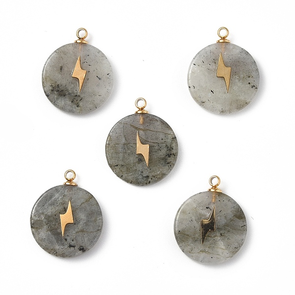 PandaHall Natural Labradorite Pendants, Flat Round with Vacuum Plating 201 Stainless Steel Lightning Pattern, Real 18K Gold Plated...
PandaHall Natural Labradorite Pendants, Flat Round with Vacuum Plating 201 Stainless Steel Lightning Pattern, Real 18K Gold Plated...