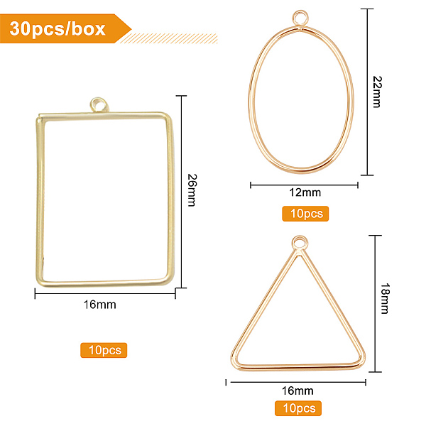 PandaHall BENECREAT 30Pcs 3 Style Brass Pendants, Nickel Free, Rectangle & Triangle & Open Teardrop, Real 18K Gold Plated, 18x12x1mm, Hole...
PandaHall BENECREAT 30Pcs 3 Style Brass Pendants, Nickel Free, Rectangle & Triangle & Open Teardrop, Real 18K Gold Plated, 18x12x1mm, Hole...