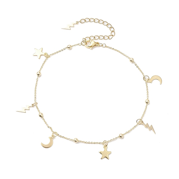 PandaHall Soldered Stainless Steel Cable Chains Anklet, Brass Moon and Stars Charms Anklet for Women, Golden, 9-1/8 inch(23cm) Brass Star
PandaHall Soldered Stainless Steel Cable Chains Anklet, Brass Moon and Stars Charms Anklet for Women, Golden, 9-1/8 inch(23cm) Brass Star