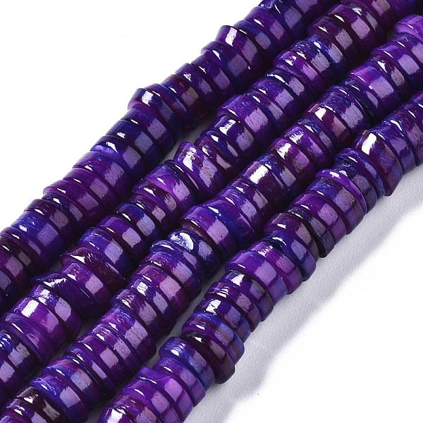 PandaHall Natural Freshwater Shell Beads Strands, Dyed, Flat Round/Disc, Heishi Beads, Indigo, 6x6x1~2.5mm, Hole: 1mm, about..., Purple
PandaHall Natural Freshwater Shell Beads Strands, Dyed, Flat Round/Disc, Heishi Beads, Indigo, 6x6x1~2.5mm, Hole: 1mm, about..., Purple