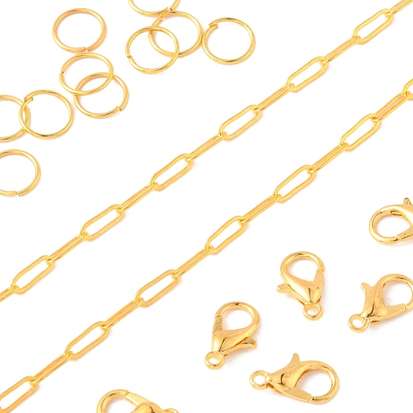 PandaHall DIY Paperclip Chain Necklace Making Kit, Including Brass Paperclip Chains & Jump Rings, Zinc Alloy Lobster Claw Clasps, Golden...
PandaHall DIY Paperclip Chain Necklace Making Kit, Including Brass Paperclip Chains & Jump Rings, Zinc Alloy Lobster Claw Clasps, Golden...