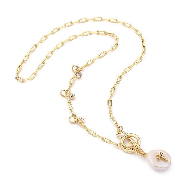PandaHall Natural Pearl Pendant Necklaces, with Brass Paperclip Chains, Cubic Zirconia, Rhinestone and 304 Stainless Steel Lobster Claw..., Clear
PandaHall Natural Pearl Pendant Necklaces, with Brass Paperclip Chains, Cubic Zirconia, Rhinestone and 304 Stainless Steel Lobster Claw..., Clear