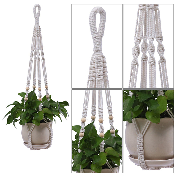 PandaHall Cotton Macrame Plant Hangers, Boho Style Hanging Planter Baskets, Wall Decorative Flower Pot Holder, Snow, 880mm Cotton Others..., White
PandaHall Cotton Macrame Plant Hangers, Boho Style Hanging Planter Baskets, Wall Decorative Flower Pot Holder, Snow, 880mm Cotton Others..., White
