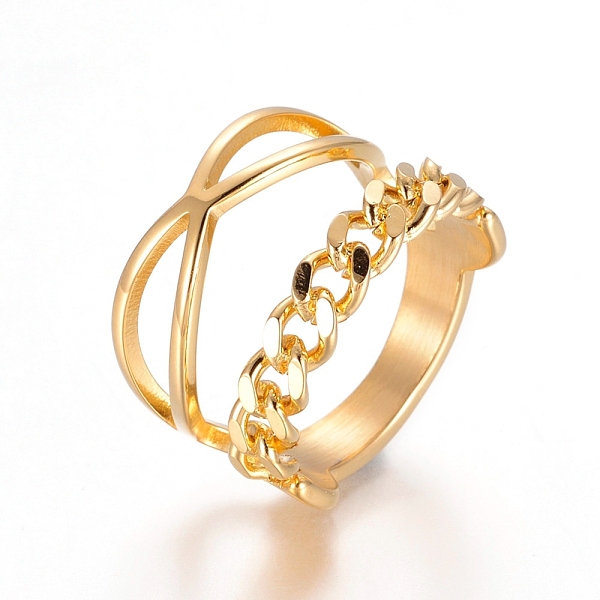 PandaHall 304 Stainless Steel Finger Rings, Infinity & Curb Chain Shape, Golden, Size 7, 17mm 304 Stainless Steel
PandaHall 304 Stainless Steel Finger Rings, Infinity & Curb Chain Shape, Golden, Size 7, 17mm 304 Stainless Steel