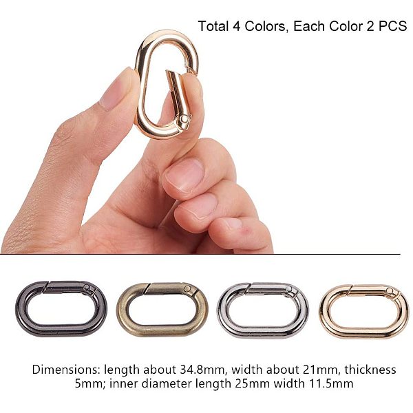 PandaHall 8 pcs 4 Colors Zinc Alloy Key Clasps Spring Oval Carabiner Snap Clip Hook Trigger Spring Keyring Buckle for Bags Purses Keychain...
PandaHall 8 pcs 4 Colors Zinc Alloy Key Clasps Spring Oval Carabiner Snap Clip Hook Trigger Spring Keyring Buckle for Bags Purses Keychain...
