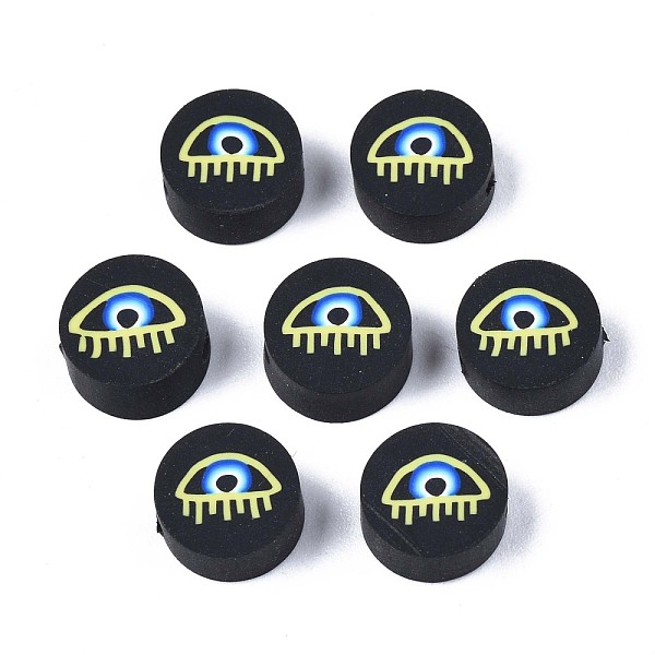 PandaHall Handmade Polymer Clay Beads, Flat Round with Evil Eye, Black, 9.5~10x4.5mm, Hole: 1.6mm Polymer Clay Evil Eye Black
PandaHall Handmade Polymer Clay Beads, Flat Round with Evil Eye, Black, 9.5~10x4.5mm, Hole: 1.6mm Polymer Clay Evil Eye Black