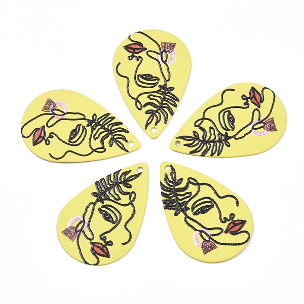 PandaHall Spray Painted Iron Pendants, Rubberized Style, 3D Printed, Woman Print Pattern, Teardrop, Yellow, 27.5x18x0.7mm, Hole: 1.2mm Iron...
PandaHall Spray Painted Iron Pendants, Rubberized Style, 3D Printed, Woman Print Pattern, Teardrop, Yellow, 27.5x18x0.7mm, Hole: 1.2mm Iron...