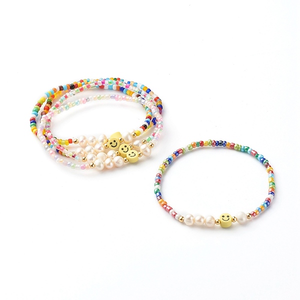 PandaHall Glass Beads Stretch Bracelets, with Natural Pearl Beads & Polymer Clay Beads, Smile, Mixed Color, Inner Diameter: 2-1/8 inch..., Multicolor
PandaHall Glass Beads Stretch Bracelets, with Natural Pearl Beads & Polymer Clay Beads, Smile, Mixed Color, Inner Diameter: 2-1/8 inch..., Multicolor