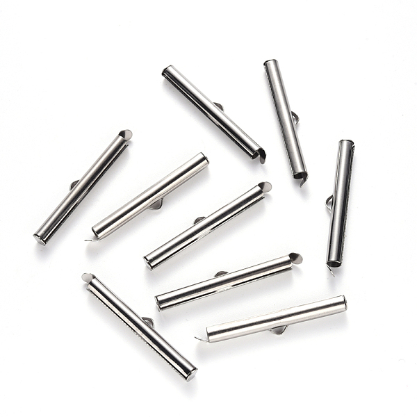 PandaHall 304 Stainless Steel Slide On End Clasp Tubes, Slider End Caps, Stainless Steel Color, 6x40x4mm, Hole: 3x1.5mm, Inner Diameter: 3mm...
PandaHall 304 Stainless Steel Slide On End Clasp Tubes, Slider End Caps, Stainless Steel Color, 6x40x4mm, Hole: 3x1.5mm, Inner Diameter: 3mm...