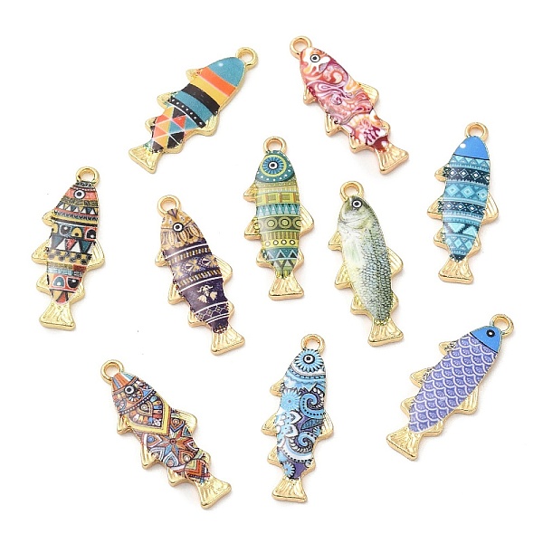 PandaHall Alloy Enamel Pendants, Cadmium Free & Nickel Free & Lead Free, Golden, Fish Charm, Mixed Color, 27x10.5x2.5mm, Hole: 1.8mm..., Multicolor
PandaHall Alloy Enamel Pendants, Cadmium Free & Nickel Free & Lead Free, Golden, Fish Charm, Mixed Color, 27x10.5x2.5mm, Hole: 1.8mm..., Multicolor